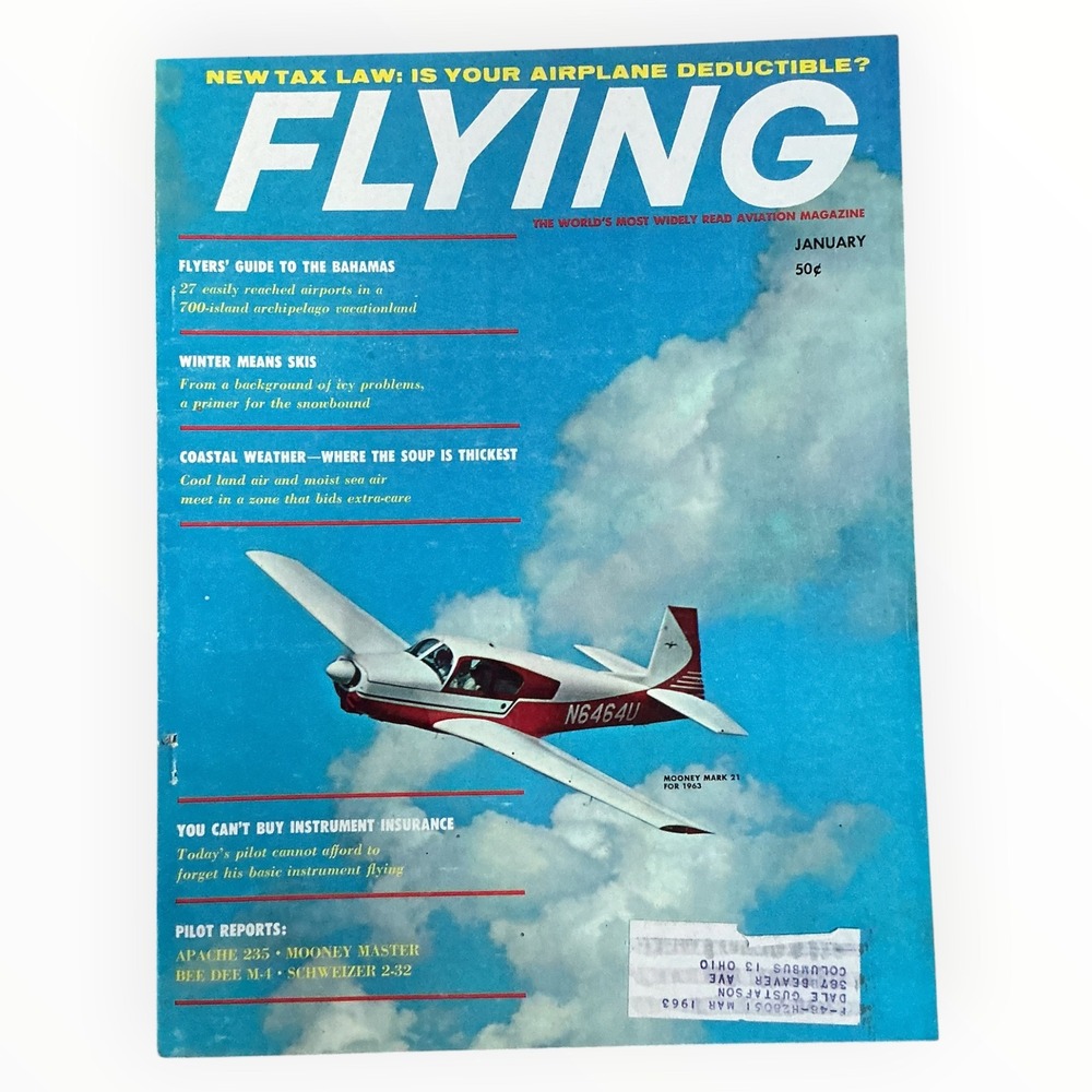Flying Magazine January 1963 Vol 72 No 1 Mooney Mark 21 Vintage Aviation